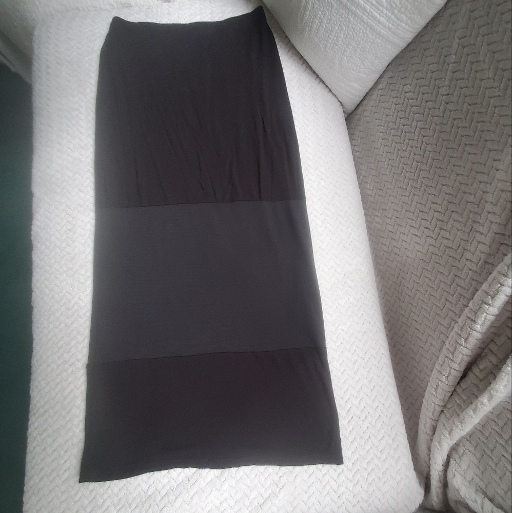 Black Maxi Skirt with Mesh Section
